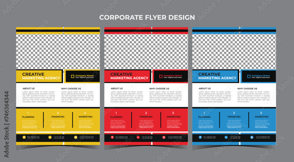 Fototapeta premium Corporate Business Flyer Design Template