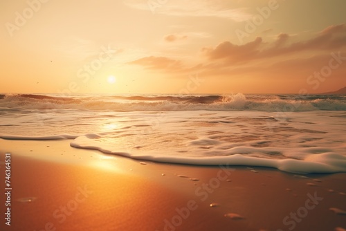 Beautiful sunset on the beach. Seascape. Nature background