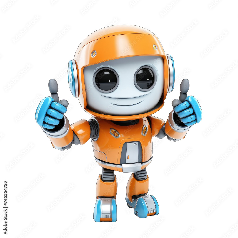 friendly robot giving thumbs up png