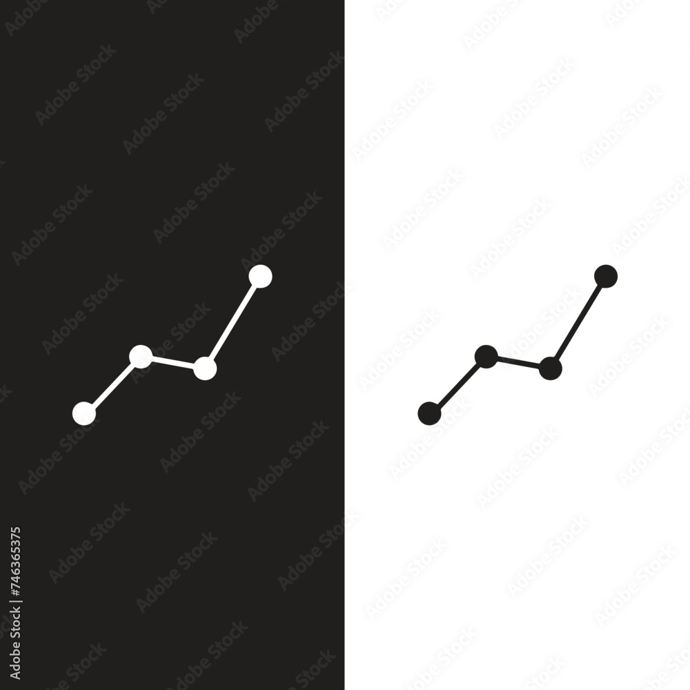 Growth icon set containing performance gain improvement grow chart