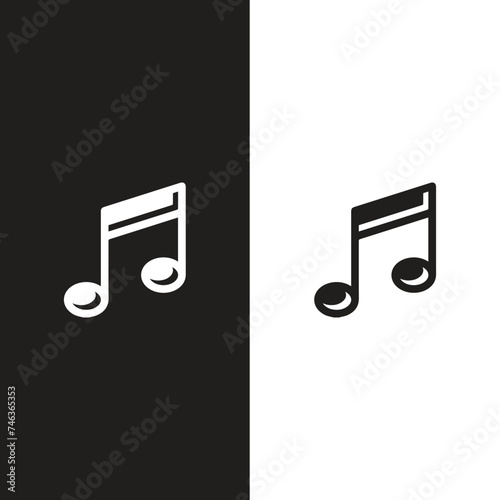 Music Note vector illustrator. Advertising and Media icon glyph style.
 photo