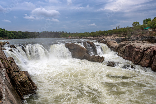Dhuandhar (Dhuadhar ) waterfalls, Bheraghat, Jabalpur, Madhya Pradesh, INDIA.