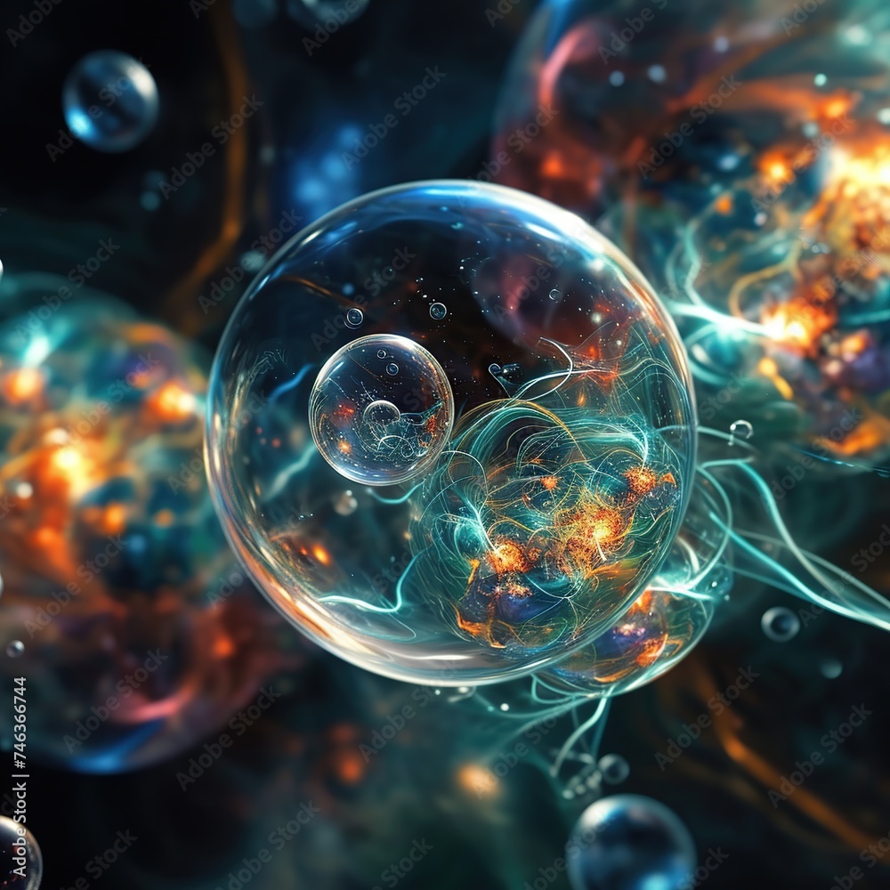 Universe in bubbles in space. Universe in bubbles in space.