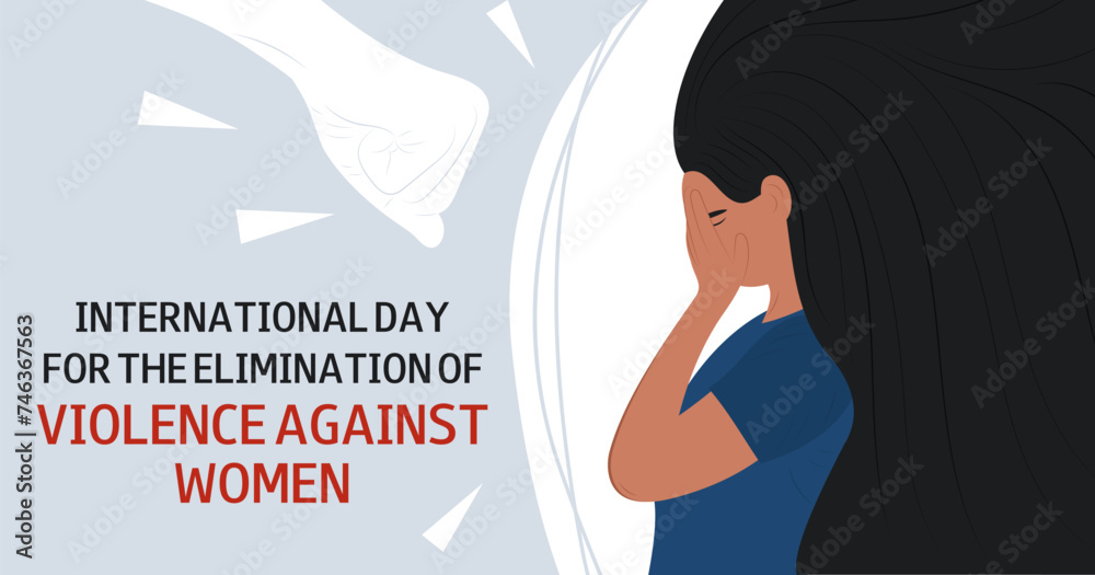 International Day for the Elimination of Violence Against Women. Upset girl or woman covered her face. Stop the violence. Mental health concept. International Day for the Elimination of Violence Against Women. Upset girl or woman covered her face. Stop the violence. Mental health concept.