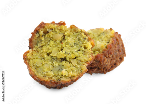 Delicious fried falafel ball isolated on white