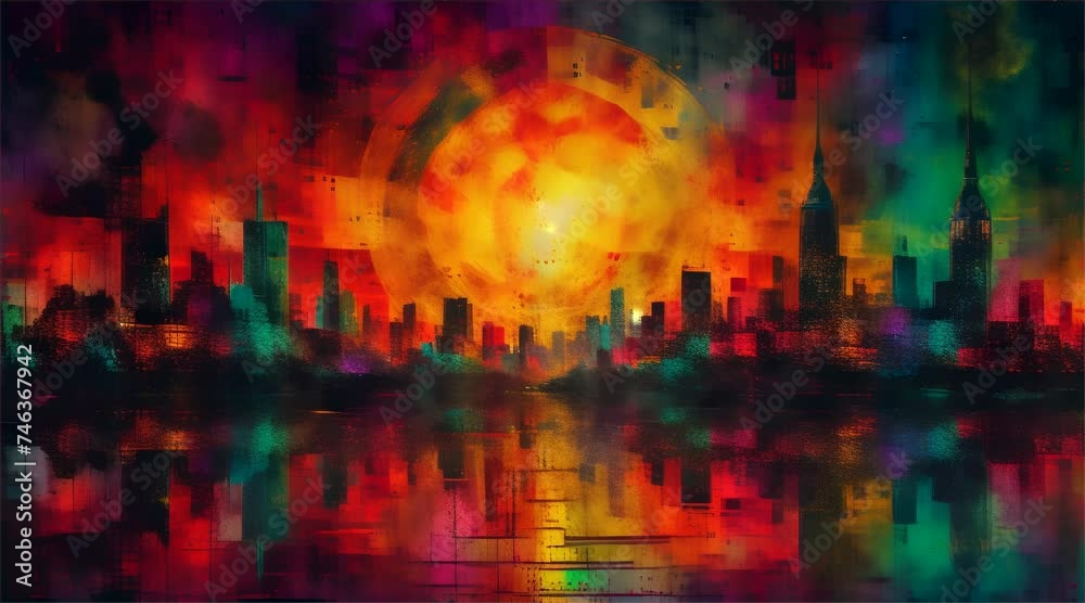 Landscape modern city background. Generative AI Landscape modern city background. Generative AI