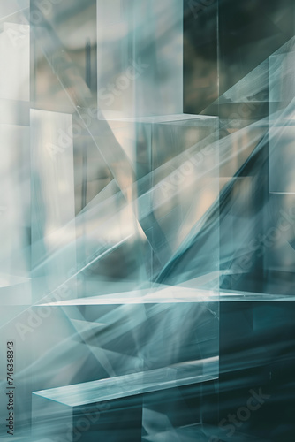 Abstract background with reflections and caustics. Hi-tech. Futuristic background image. Created with Generative AI technology. © Artem