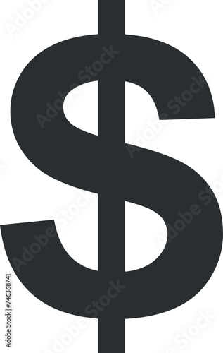 Dollar Sign Icon in Flat Style. Vector Illustration