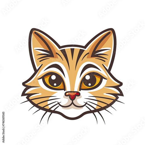 Cat Face Logo Cartoon , Isolated Transparent Background Images