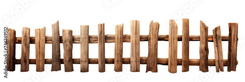 Rustic wooden fence  cut out