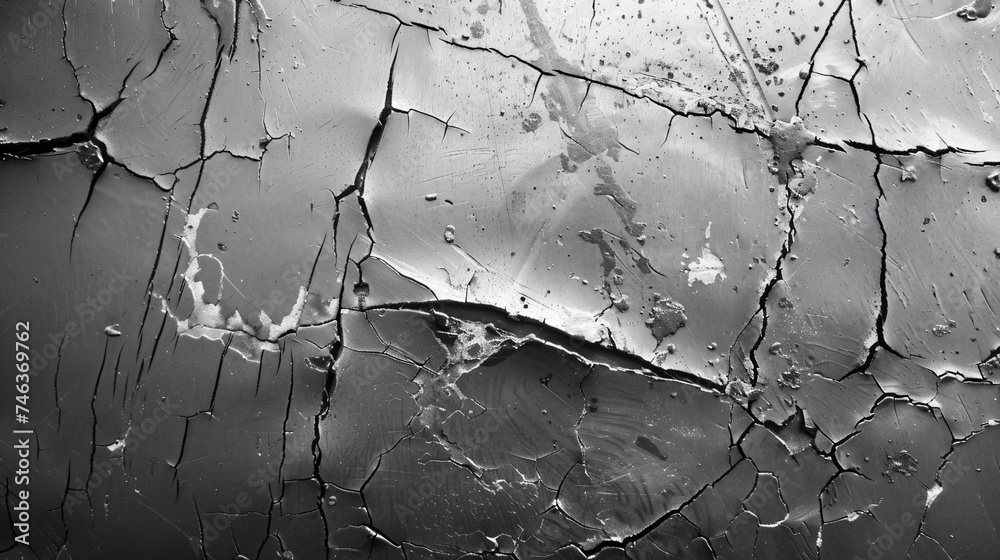 Metal texture with scratches and cracks. - obrazy, fototapety, plakaty 