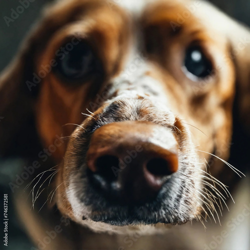 Eine Hundeschnauze mit treuem Hundeblick