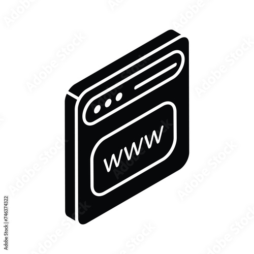 Web address isometric vector design, isolated on white background