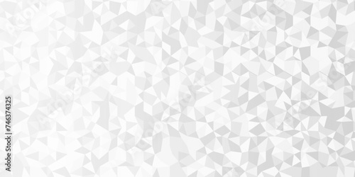  Abstract geometric pattern Gray and White Polygon Mosaic triangle Background, business and corporate background. Minimal diamond vector element metallic chain rough triangular low polygon backdrop.