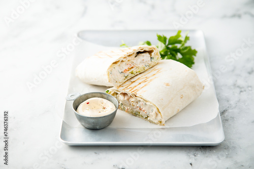 Traditional homemade chicken wrap