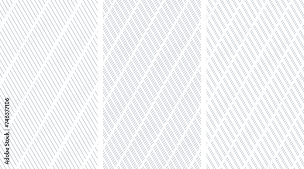 Set of Seamless Geometric Striped Lines Pattern. White Textured Backgrounds. Set of Seamless Geometric Striped Lines Pattern. White Textured Backgrounds.