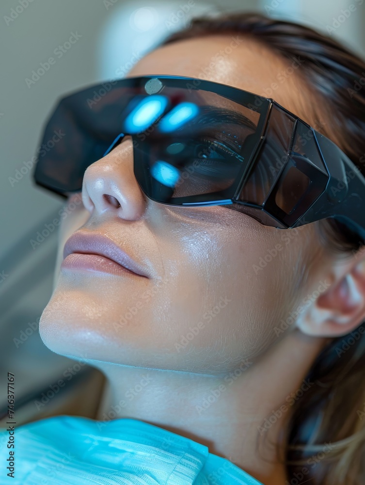 Woman Wearing 3D Glasses Woman Wearing 3D Glasses