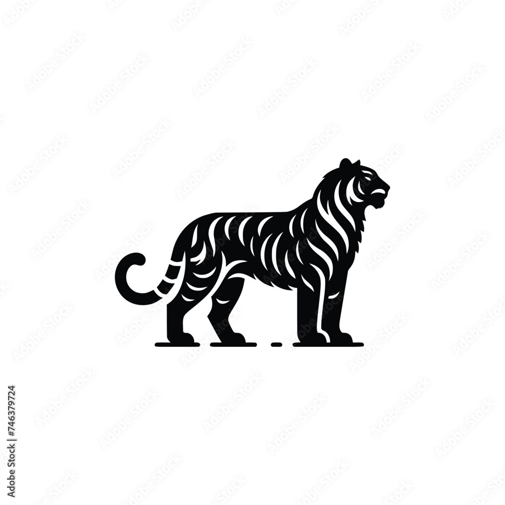 Obraz premium tiger on white background