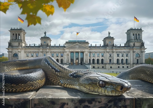 snake rules german parliament - ai generated photo