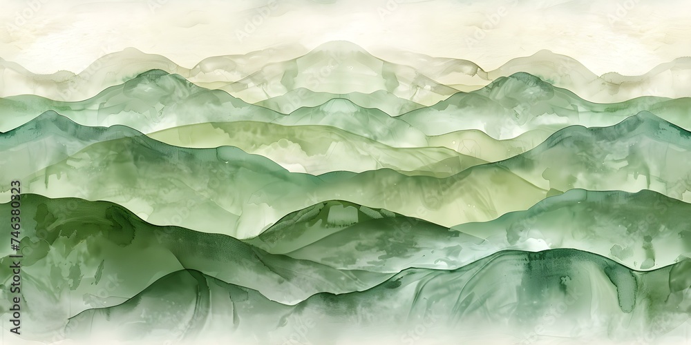 Soft Green Watercolor Wave Pattern Seamless Background. Concept Watercolor Art, Wave Pattern, Seamless Background, Soft Green Palette Soft Green Watercolor Wave Pattern Seamless Background. Concept Watercolor Art, Wave Pattern, Seamless Background, Soft Green Palette