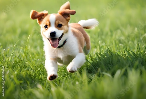 jack russell terrier running in the grass