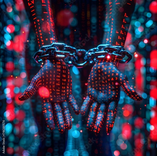 digital handcuffs future - ai generated