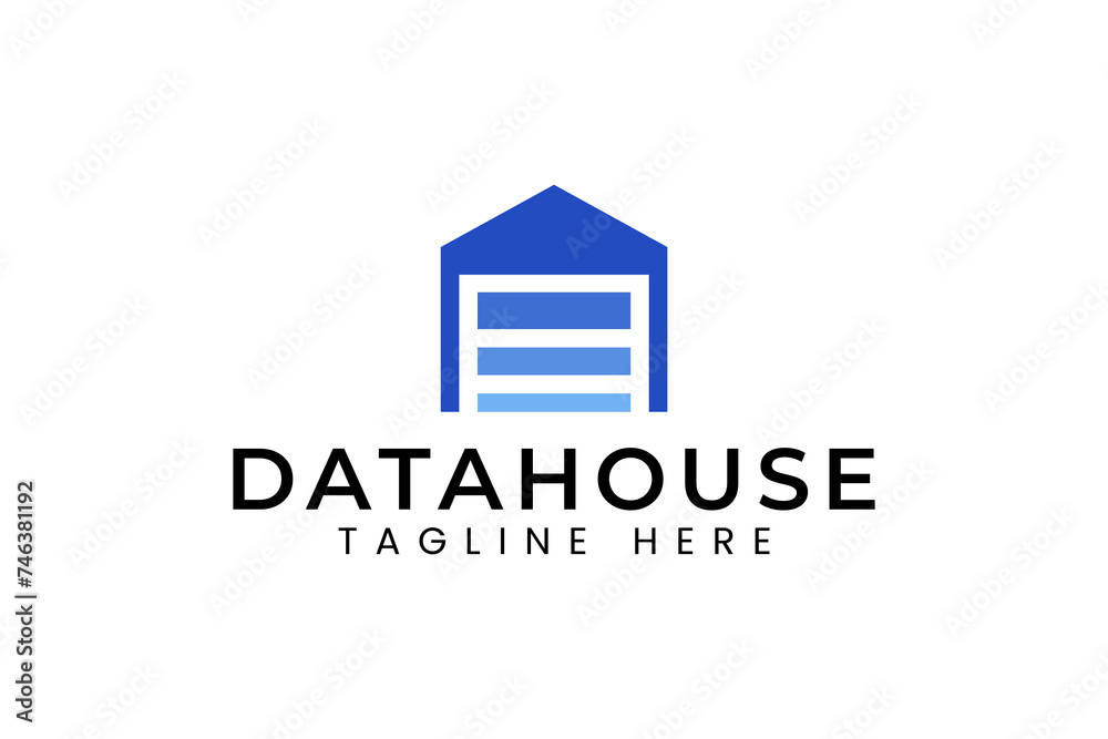 house database storage modern logo design for data science and technology company business