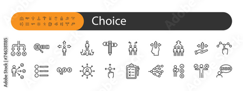 set of choice icons, decision, choose, direction