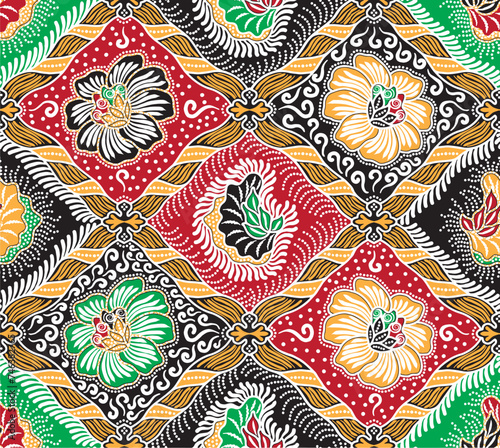Seamless Ethnic Flower pattern traditional design vector. Design for wallpaper, clothing, wrapping, batik, fabric in Ethnic themes
