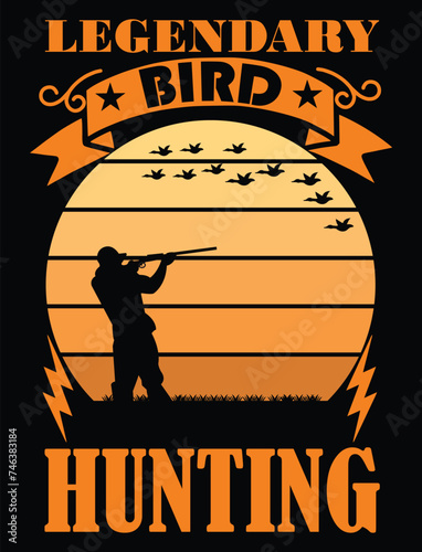 legendary bird hunting t shirt design