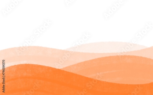 水彩背景波型山型/オレンジ
