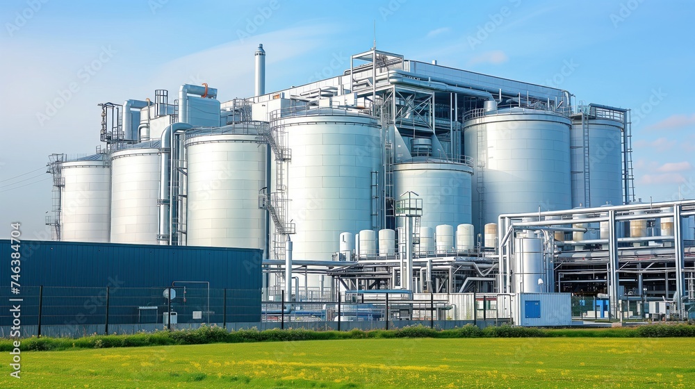 Fototapeta premium Industrial sustainable green factory