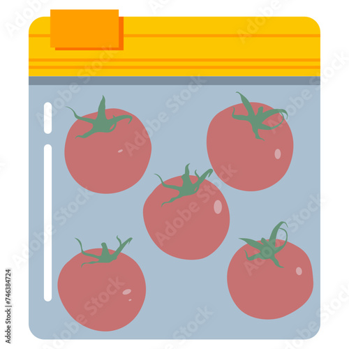 Bag with zipper vector cartoon illustration isolated on a white background.