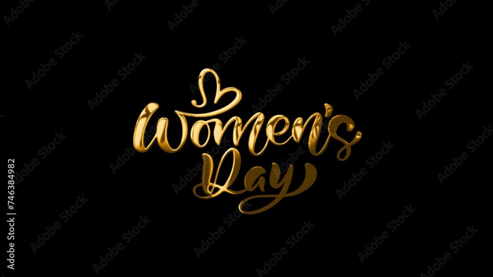 Women's day text animation with heart video Women's day text animation with heart video