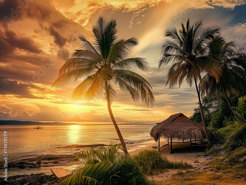 Serene Sunset at Tropical Beach