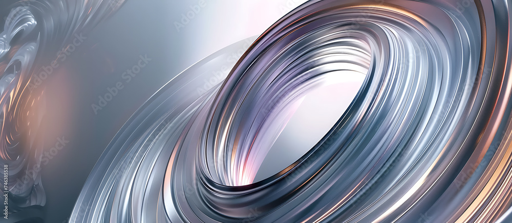 Fototapeta premium 3D Hurricane with Modern Silver Metal Texture, Contemporary Design