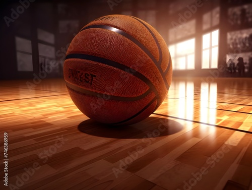 Basketball ball on the basketball court sport and athlete concept  © Saima