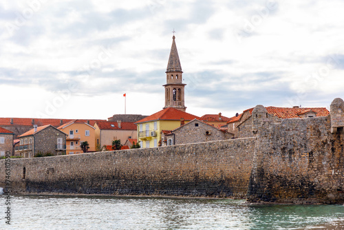 Old city walls of Budva alo...