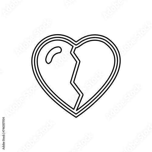 Fototapeta Naklejka Na Ścianę i Meble -  broken heart icon on white background, vector illustration