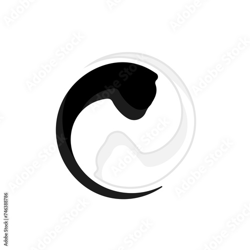 yin yang icon on a white background, vector illustration