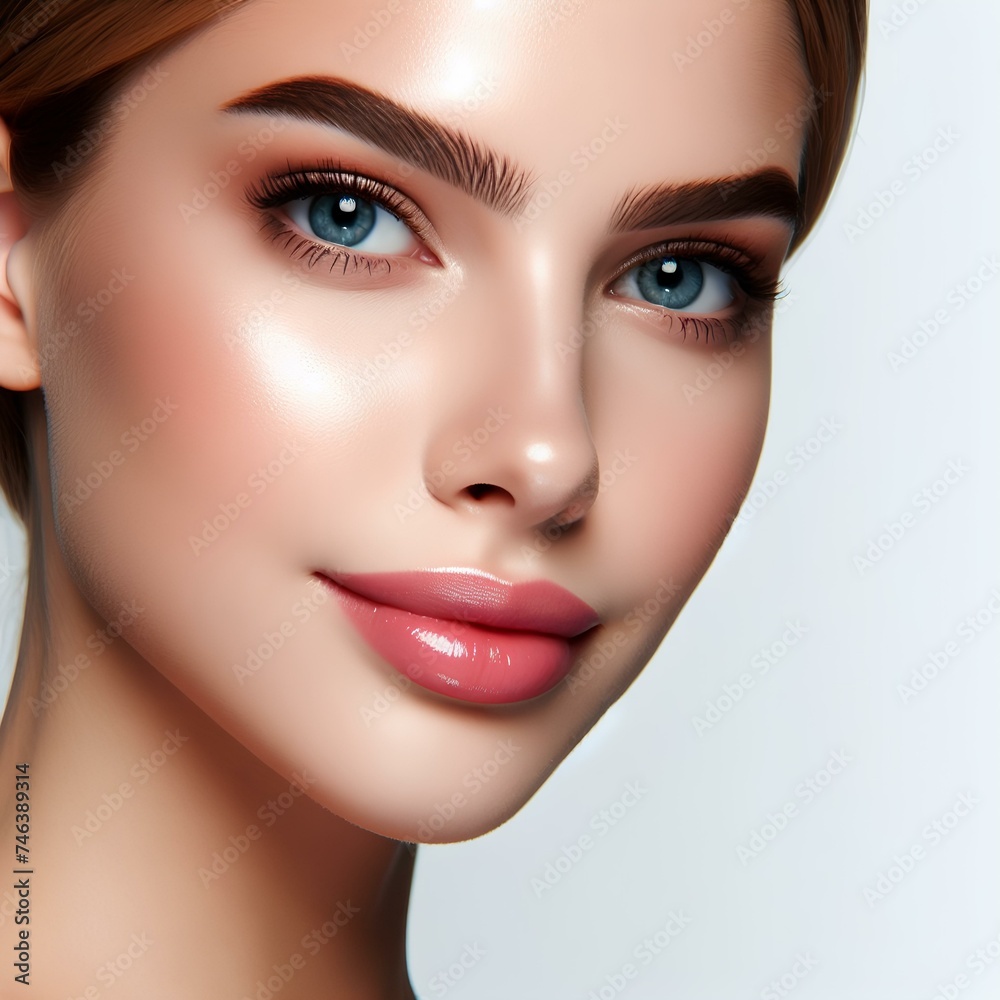 Beautiful young woman with clean fresh skin on white background, Face care, Facial treatment, Cosmetology, beauty and spa, women portrait. Beautiful young woman with clean fresh skin on white background, Face care, Facial treatment, Cosmetology, beauty and spa, women portrait.