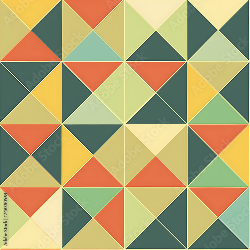 Tessellating Triangles retro geometric pattern