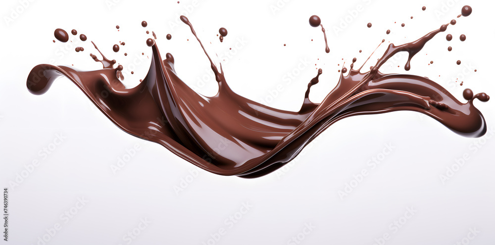 Melted Chocolate wavy splash isolated on white background Melted Chocolate wavy splash isolated on white background