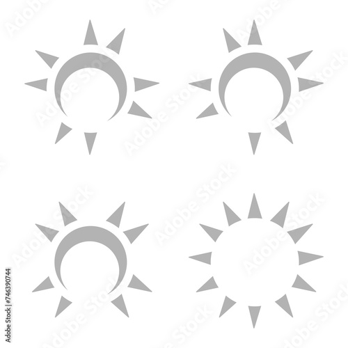sun icon on a white background, vector illustration