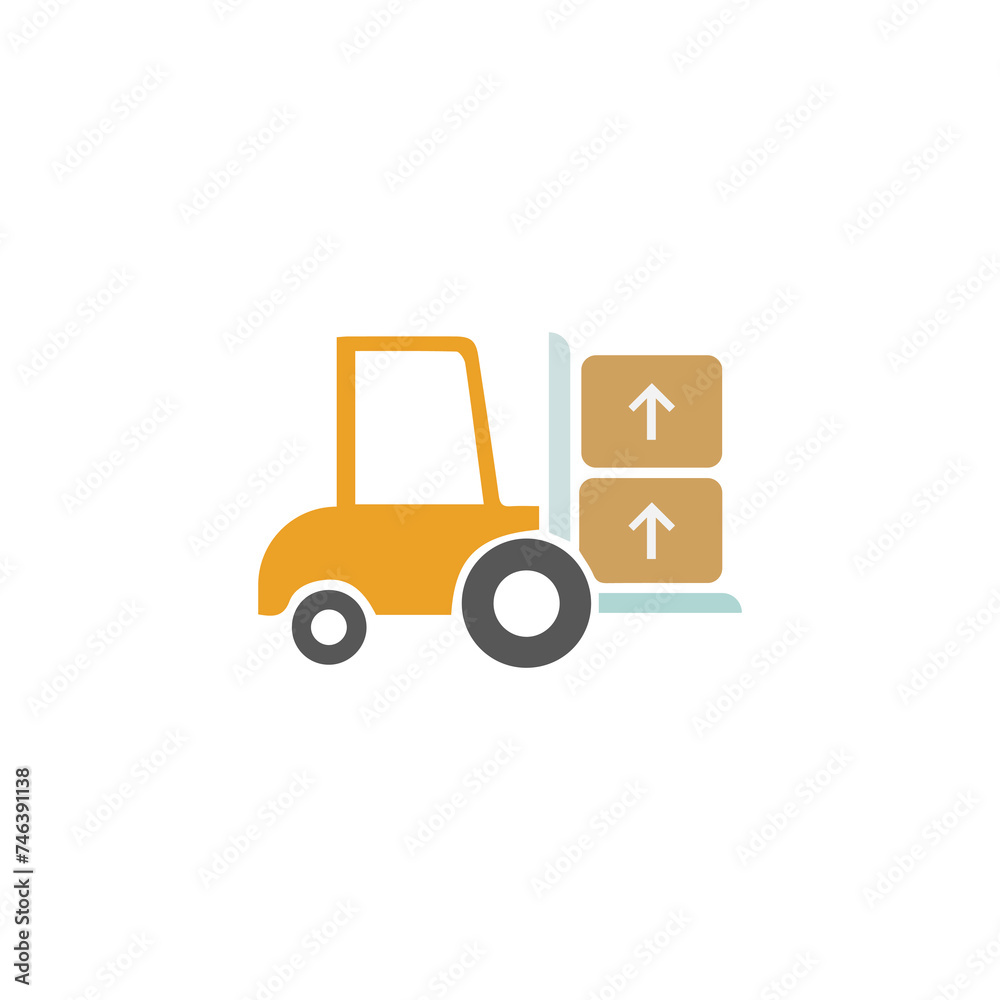 loading machine icon on a white background, vector illustration