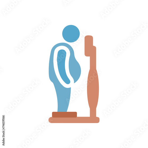 icon, overweight person on a white background, vector illustration