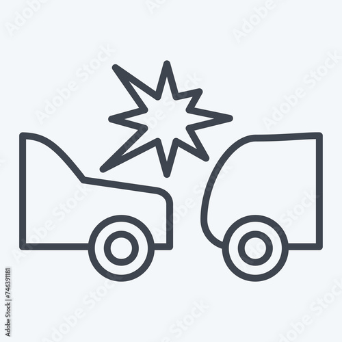 Icon Accident. related to Car ,Automotive symbol. line style. simple design editable. simple illustration