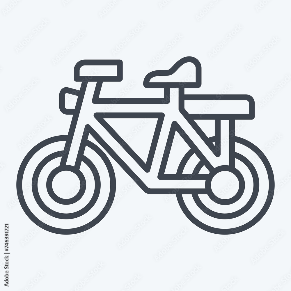 Icon Bicycle related to Bicycle symbol. line style. simple design editable. simple illustration Icon Bicycle related to Bicycle symbol. line style. simple design editable. simple illustration