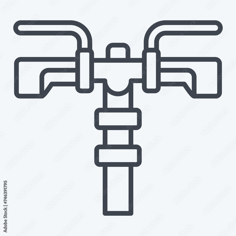 Icon Grip related to Bicycle symbol. line style. simple design editable. simple illustration Icon Grip related to Bicycle symbol. line style. simple design editable. simple illustration