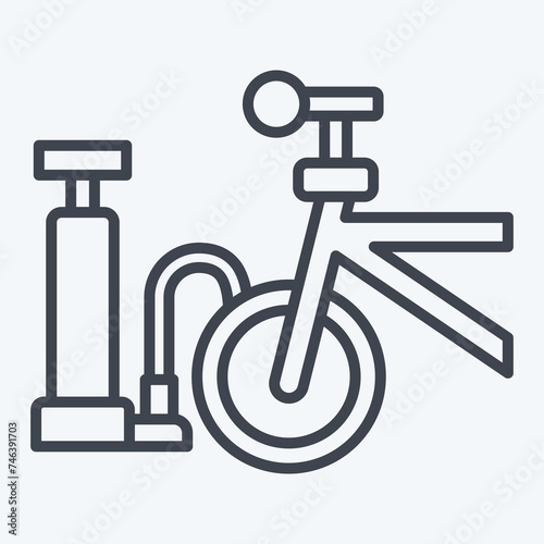 Icon Air Pump related to Bicycle symbol. line style. simple design editable. simple illustration
